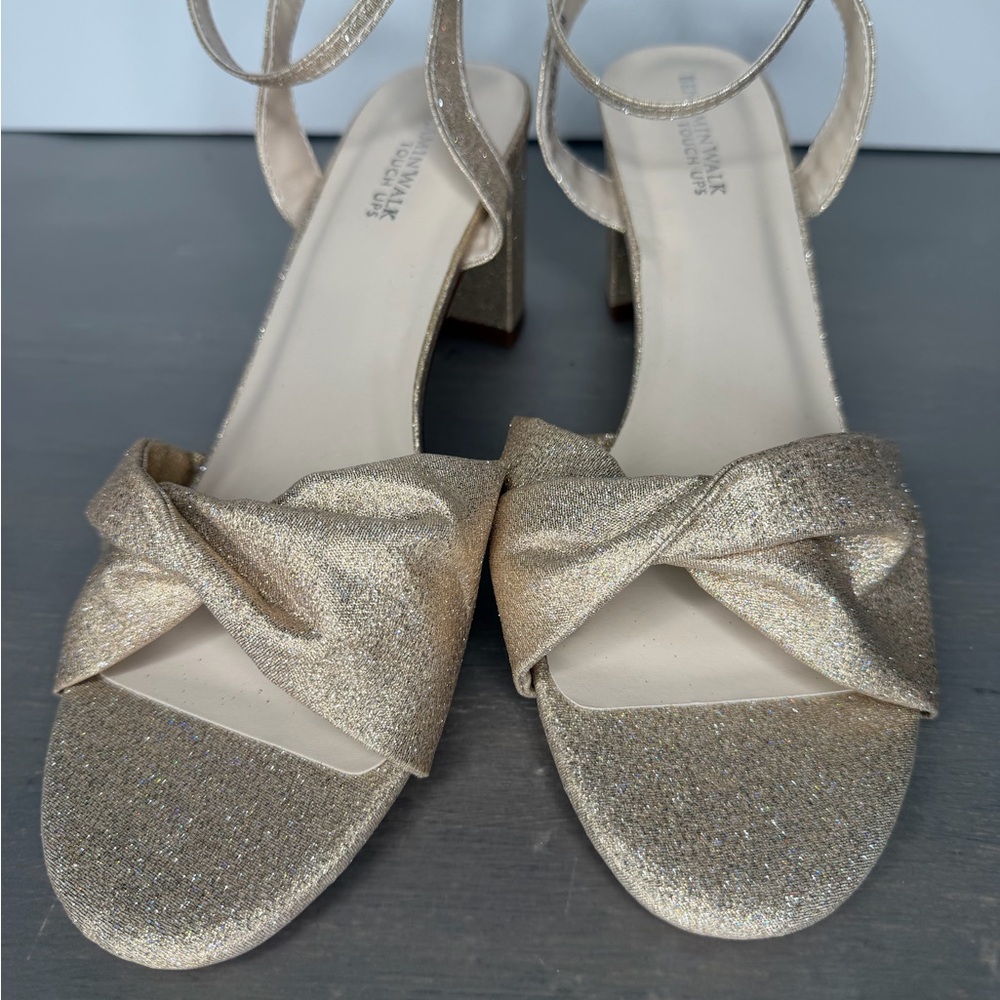 Touch Ups Benjamin Walk Champagne Sparkle Sandals Sling Back Open Toe Sz 10.5 - Picture 3 of 11